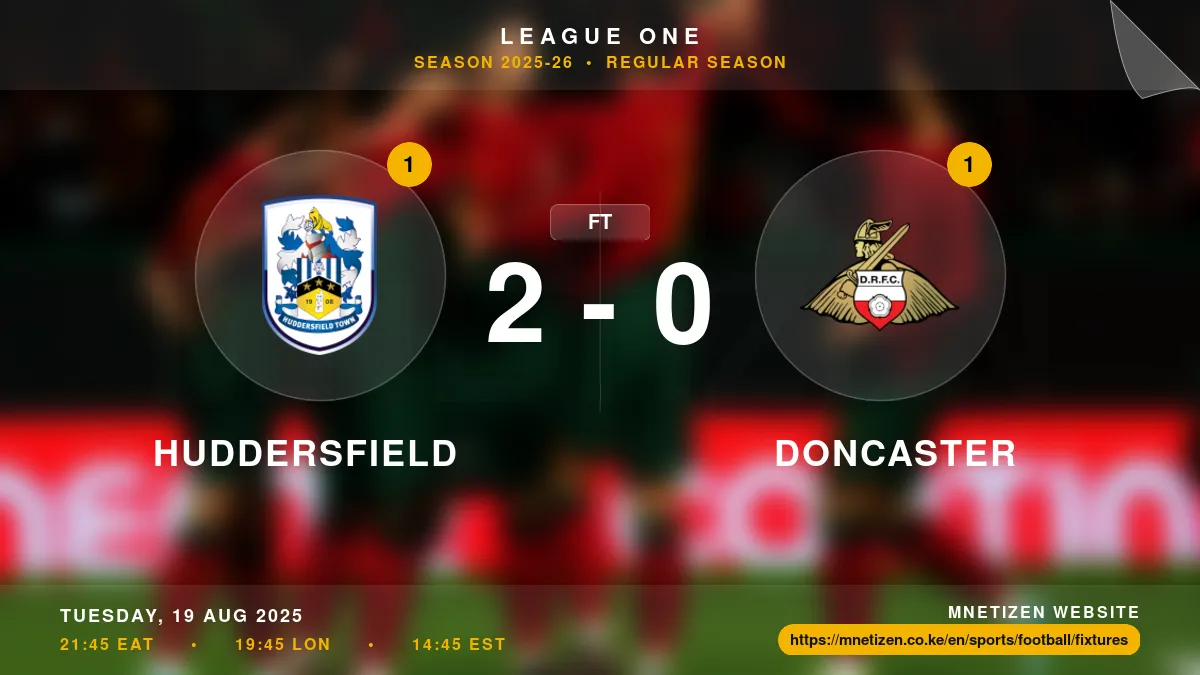 Huddersfield vs Doncaster - League One 2025-26 Match Poster and Predictions