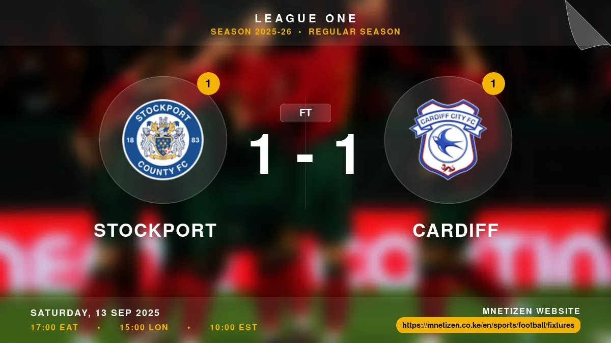 Stockport vs Cardiff - League One 2025-26 Match Poster and Predictions