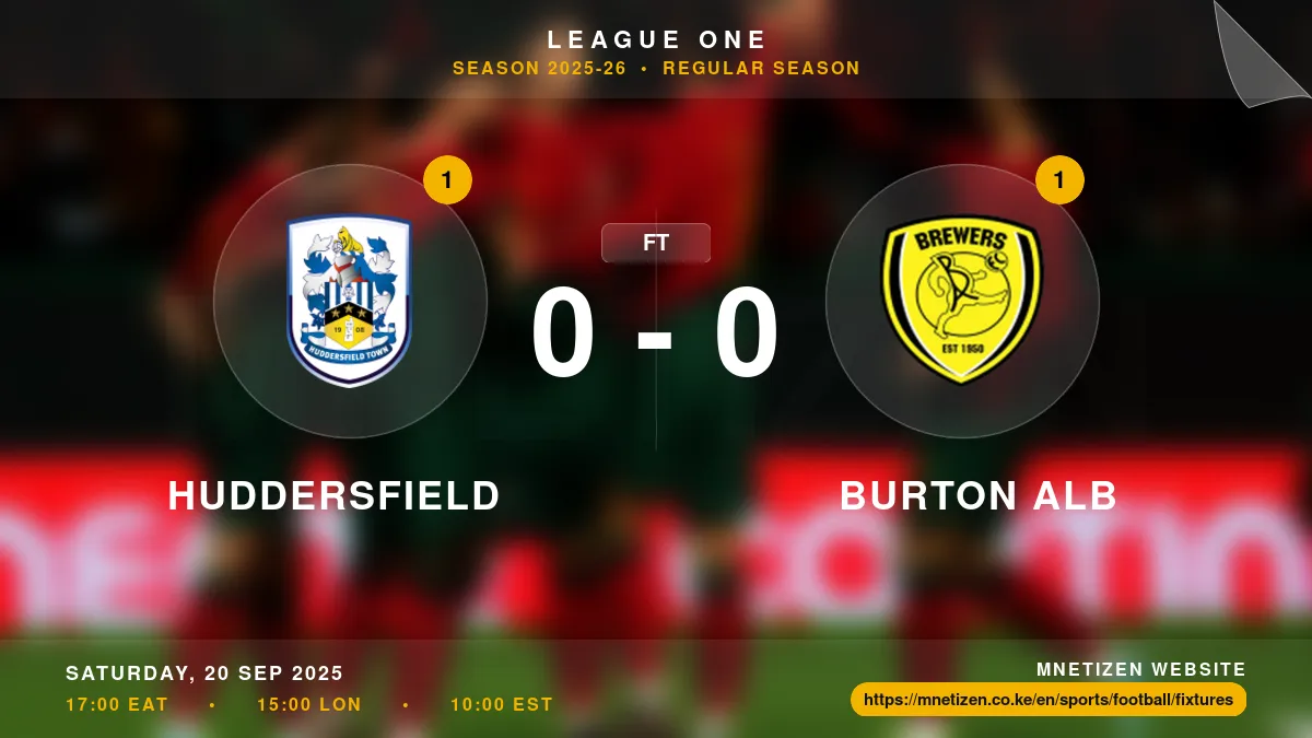 Huddersfield vs Burton Alb - League One 2025-26 Match Poster and Predictions