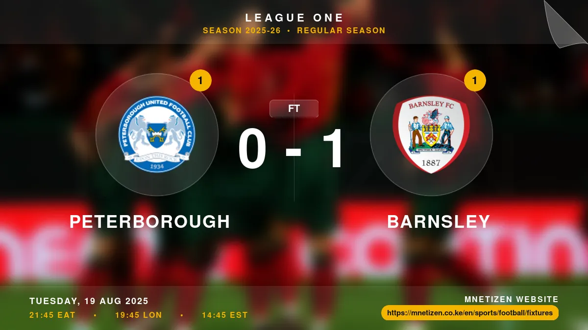Peterborough vs Barnsley - League One 2025-26 Match Poster and Predictions