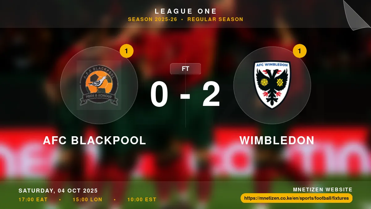 AFC Blackpool vs Wimbledon - League One 2025-26 Match Poster and Predictions