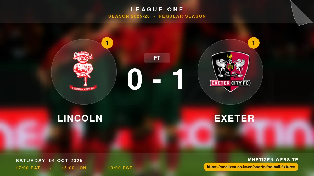Lincoln vs Exeter - League One 2025-26 Match Poster and Predictions