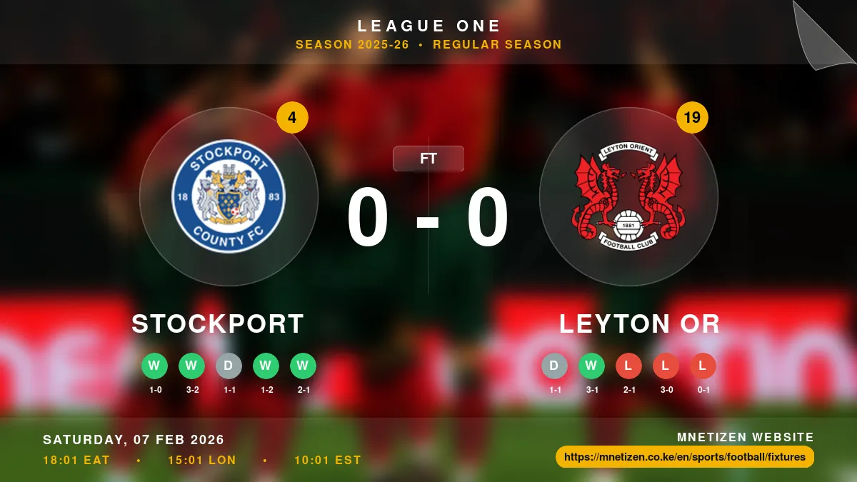 Stockport vs Leyton Or Result
