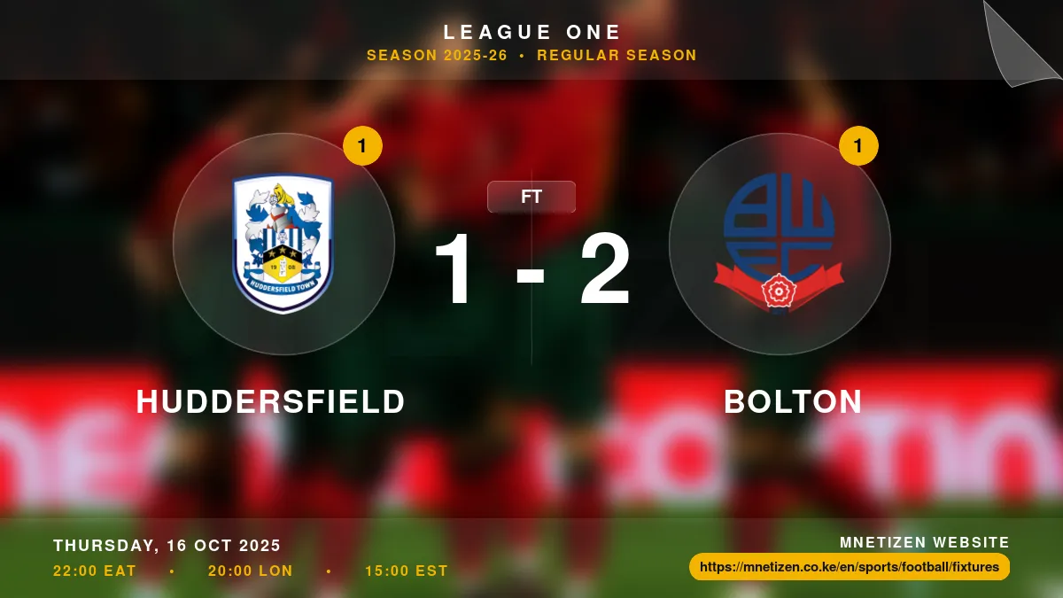 Huddersfield vs Bolton - League One 2025-26 Match Poster and Predictions