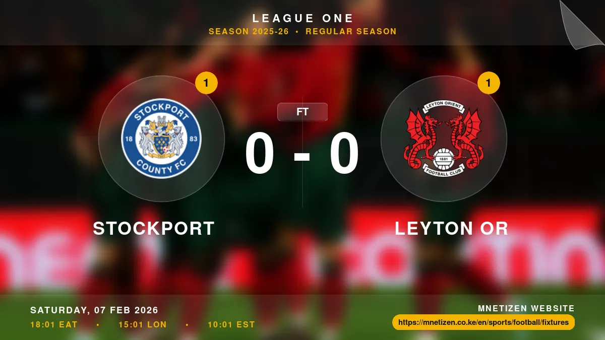 Stockport vs Leyton Or - League One 2025-26 Match Poster and Predictions