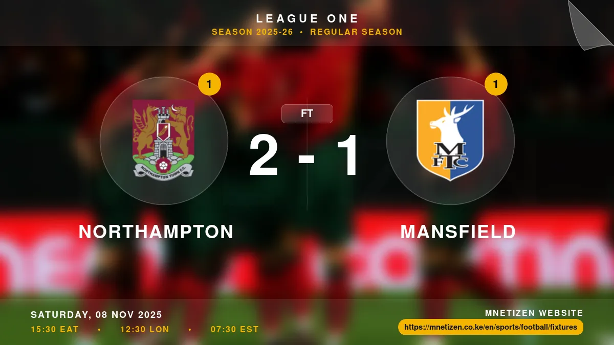 Northampton vs Mansfield - League One 2025-26 Match Poster and Predictions