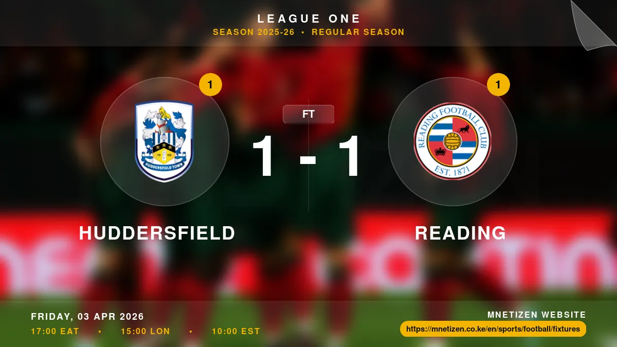 Huddersfield vs Reading - League One 2025-26 Match Poster and Predictions