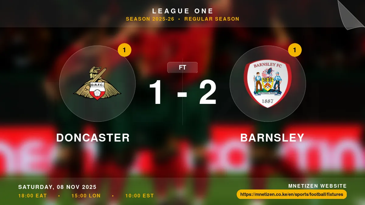Doncaster vs Barnsley - League One 2025-26 Match Poster and Predictions