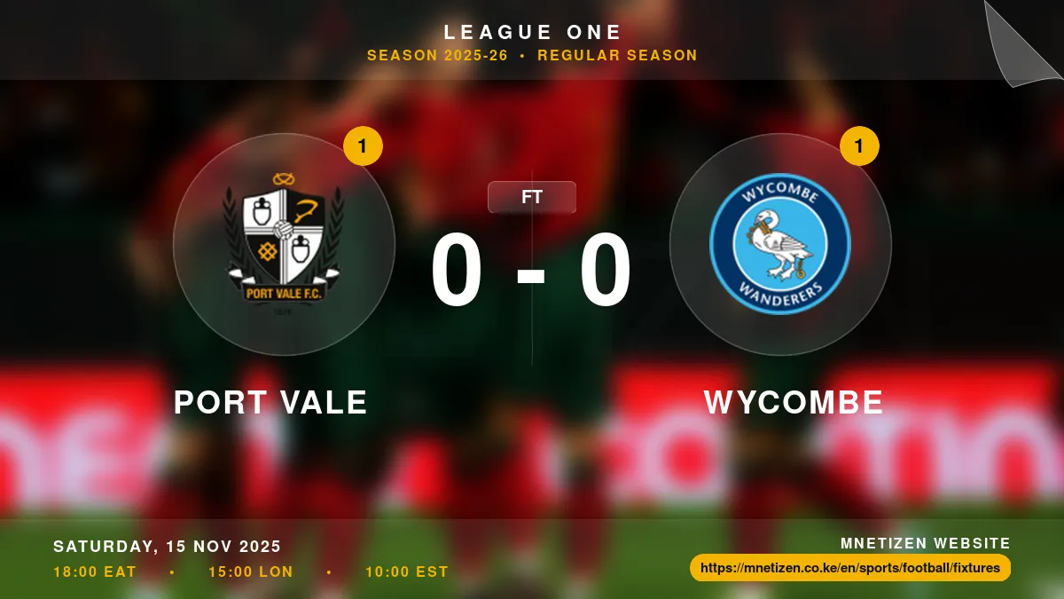 Port Vale vs Wycombe - League One 2025-26 Match Poster and Predictions