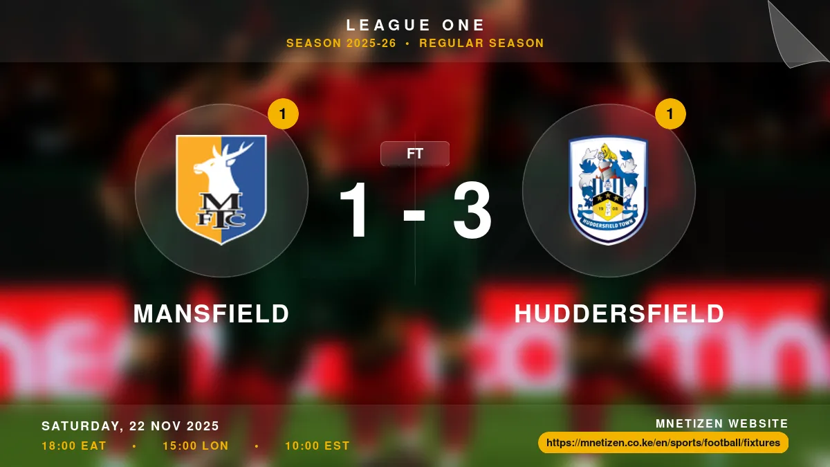 Mansfield vs Huddersfield - League One 2025-26 Match Poster and Predictions