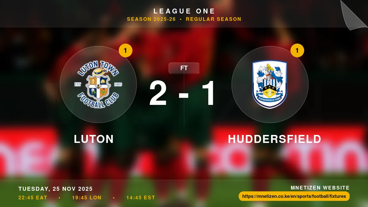 Luton vs Huddersfield - League One 2025-26 Match Poster and Predictions