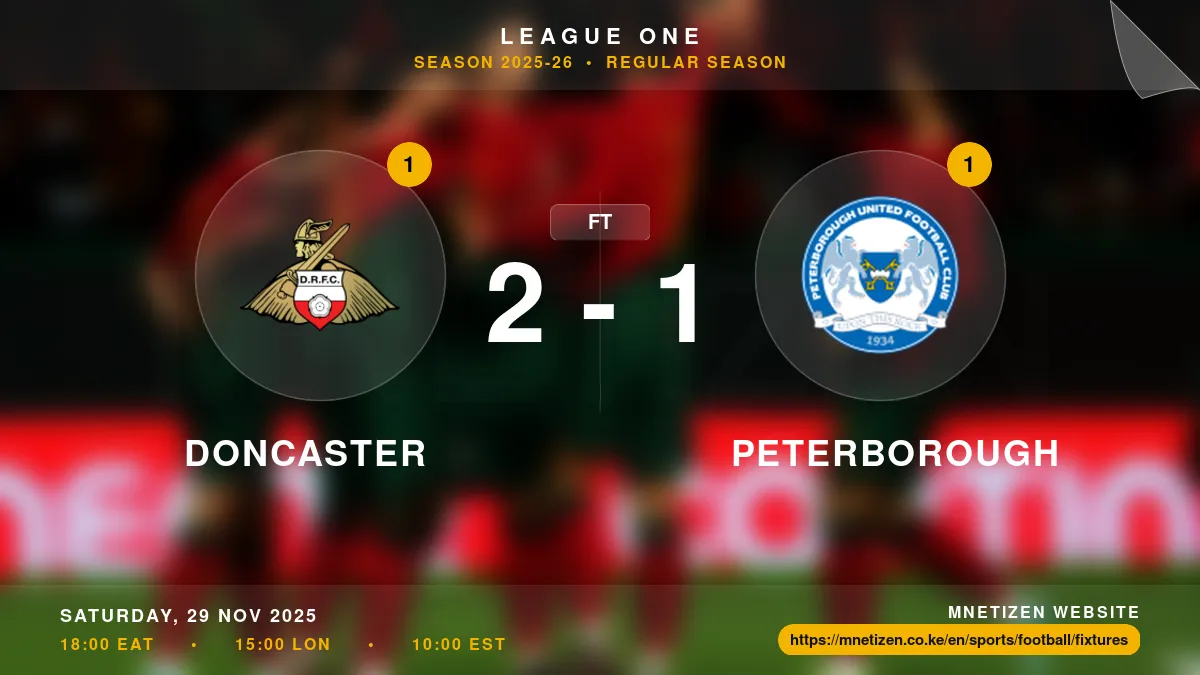 Doncaster vs Peterborough - League One 2025-26 Match Poster and Predictions