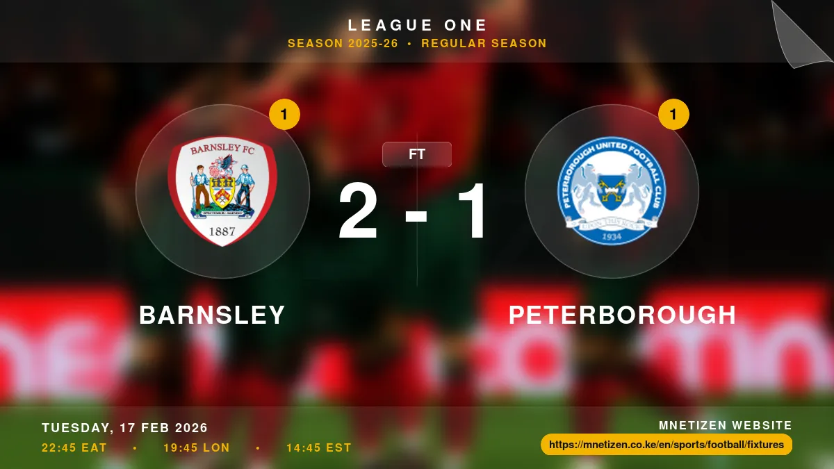 Barnsley vs Peterborough - League One 2025-26 Match Poster and Predictions