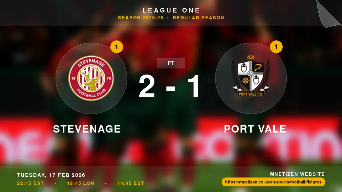Stevenage vs Port Vale - League One 2025-26 Match Poster and Predictions