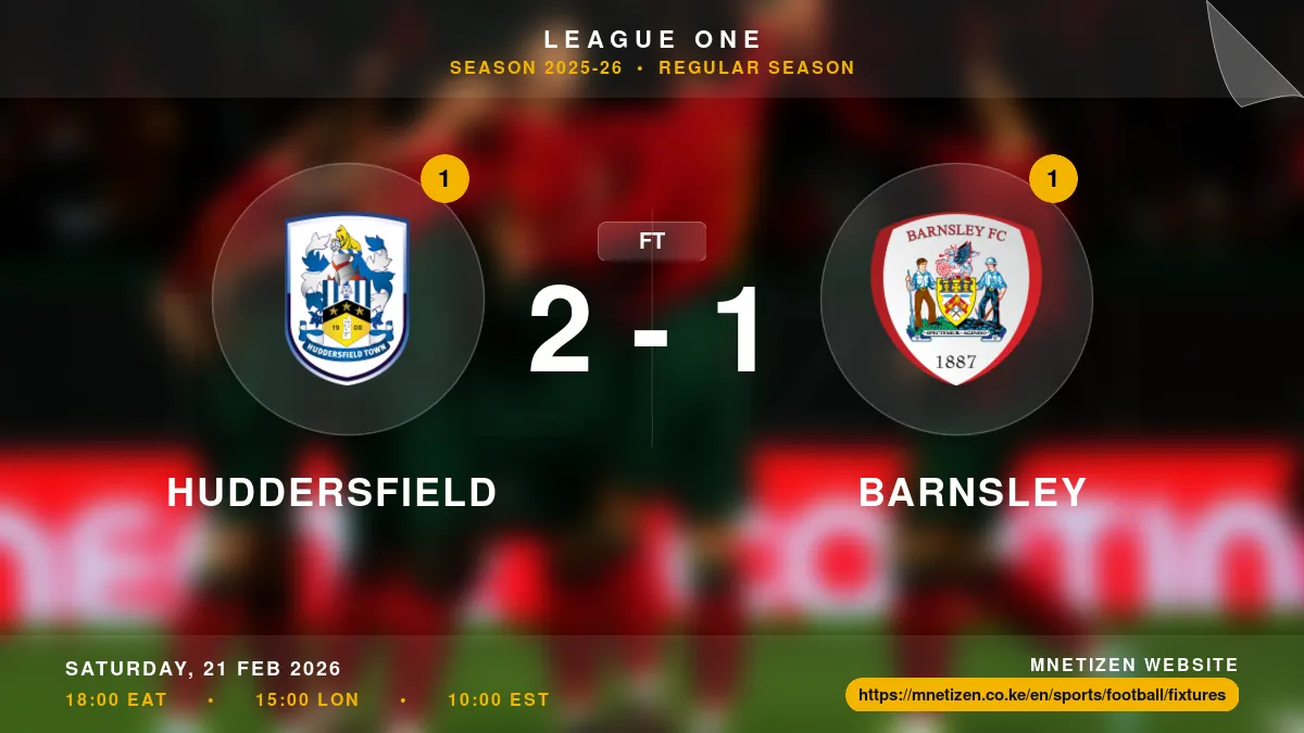 Huddersfield vs Barnsley - League One 2025-26 Match Poster and Predictions