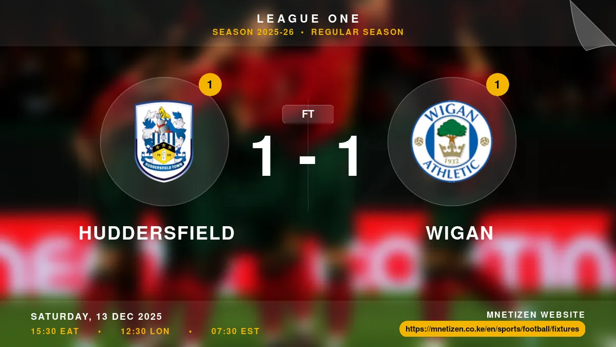 Huddersfield vs Wigan  - League One 2025-26 Match Poster and Predictions