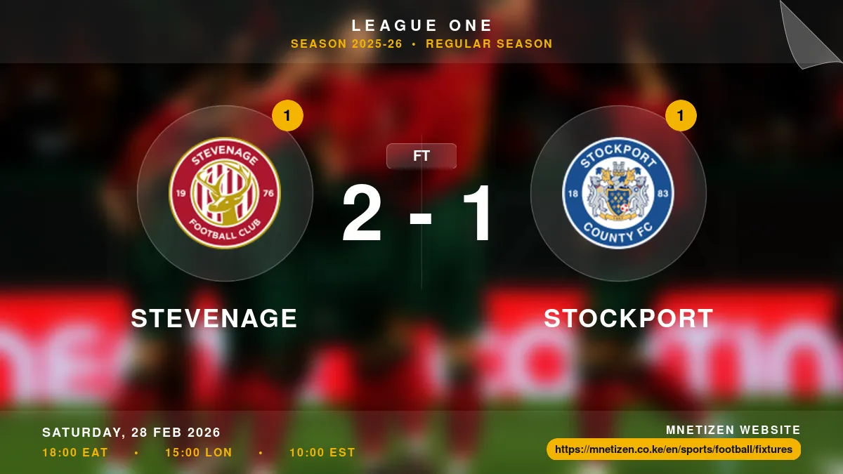 Stevenage vs Stockport - League One 2025-26 Match Poster and Predictions