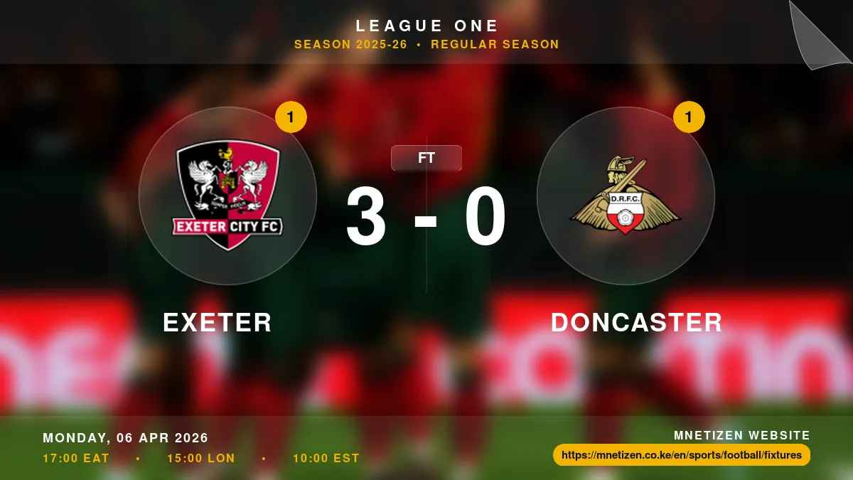 Exeter vs Doncaster - League One 2025-26 Match Poster and Predictions