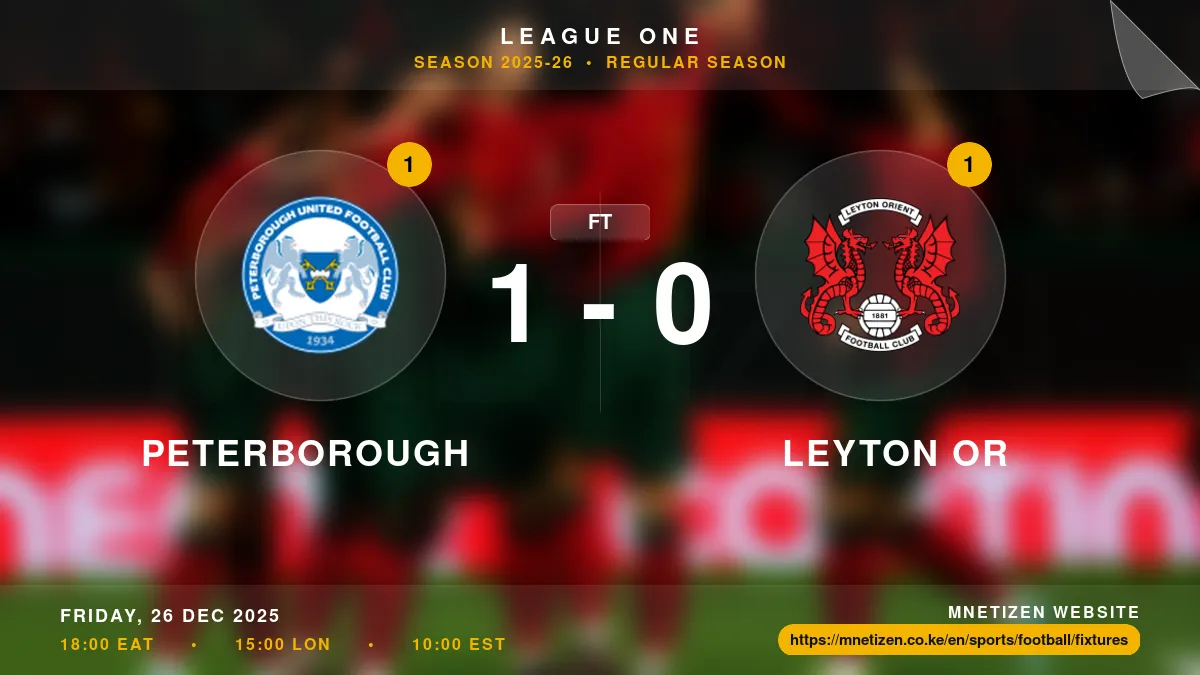 Peterborough vs Leyton Or - League One 2025-26 Match Poster and Predictions