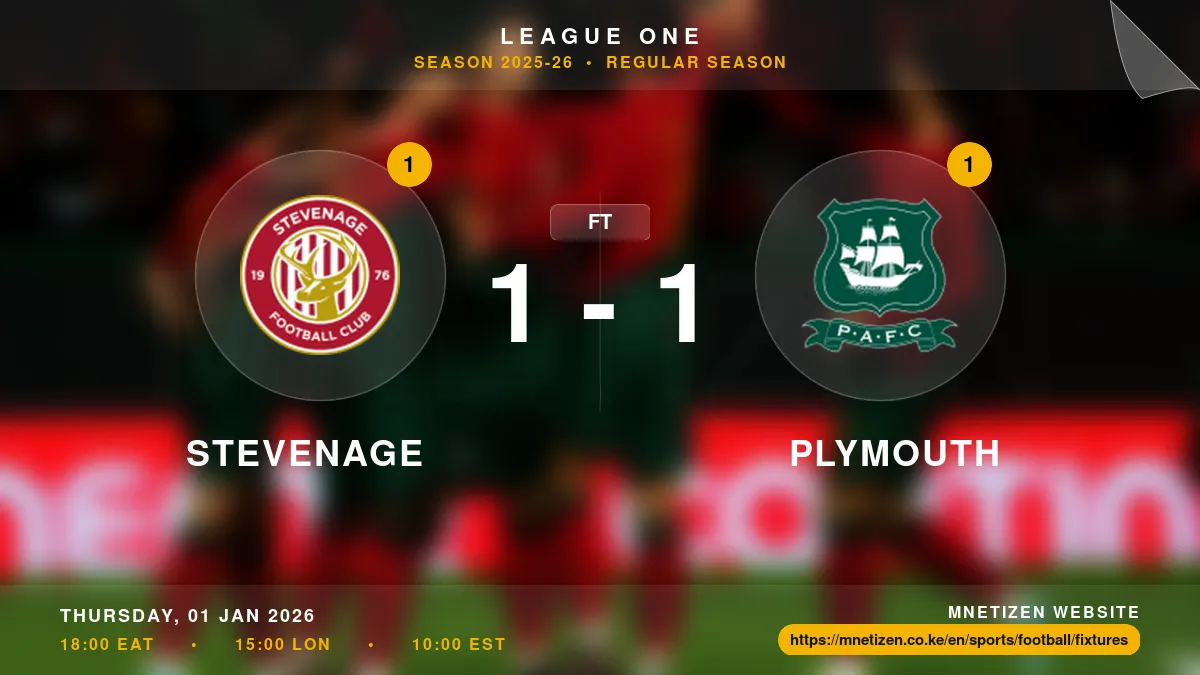 Stevenage vs Plymouth - League One 2025-26 Match Poster and Predictions