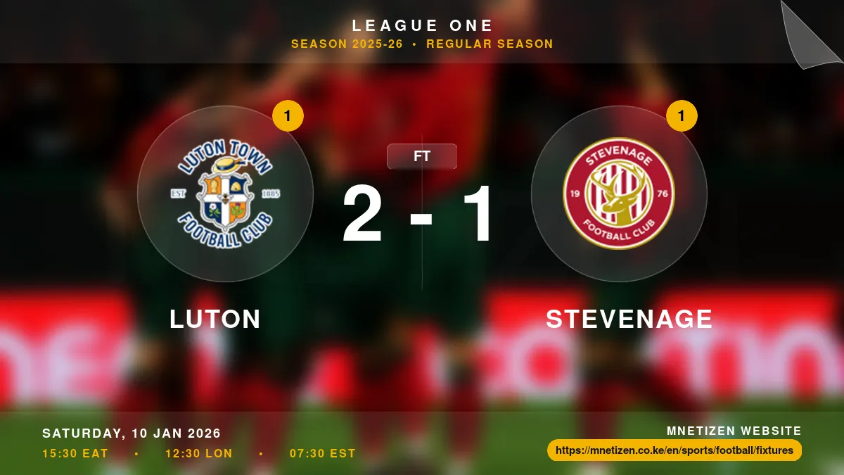 Luton vs Stevenage - League One 2025-26 Match Poster and Predictions