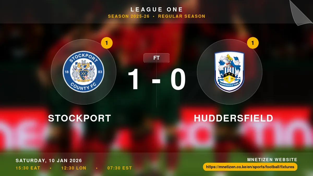 Stockport vs Huddersfield - League One 2025-26 Match Poster and Predictions