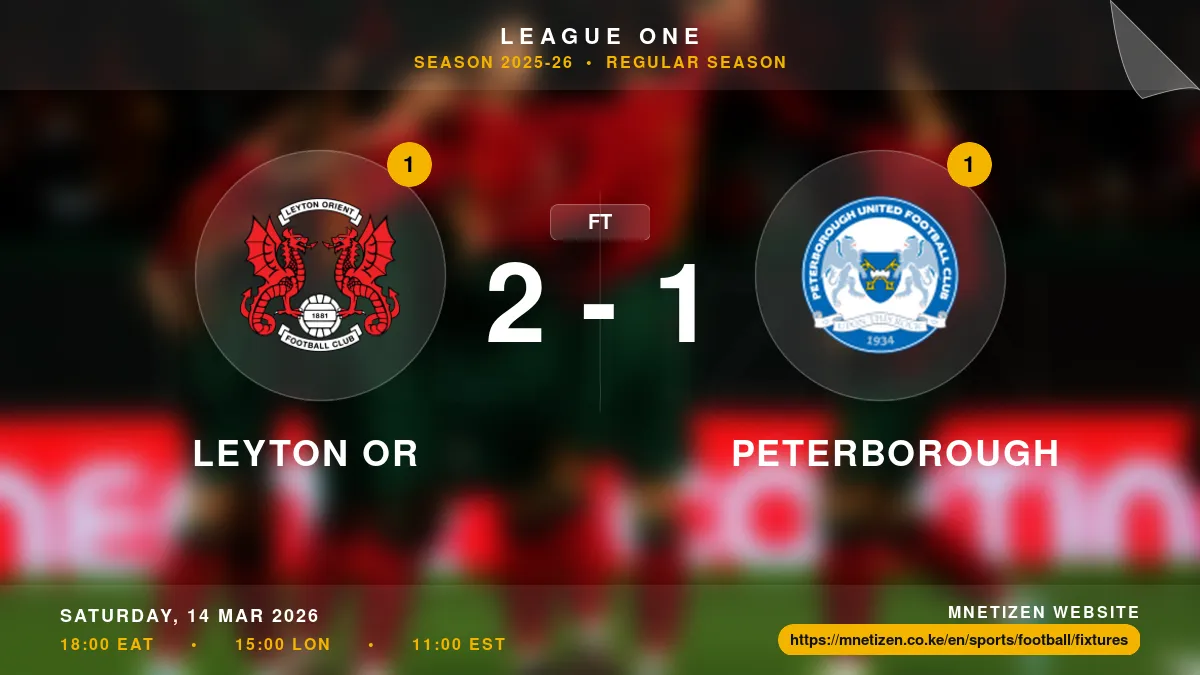 Leyton Or vs Peterborough - League One 2025-26 Match Poster and Predictions