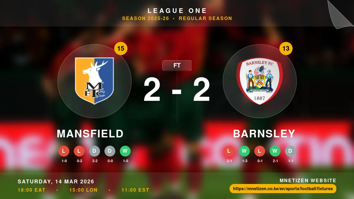 Mansfield vs Barnsley Result