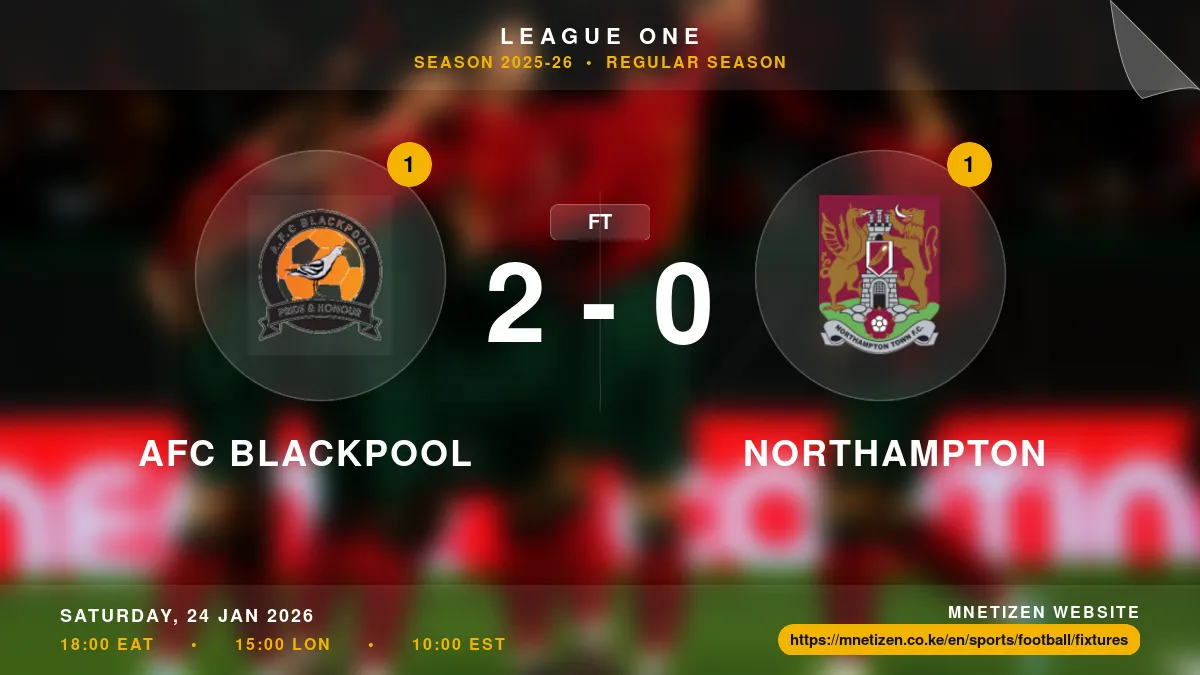 AFC Blackpool vs Northampton - League One 2025-26 Match Poster and Predictions