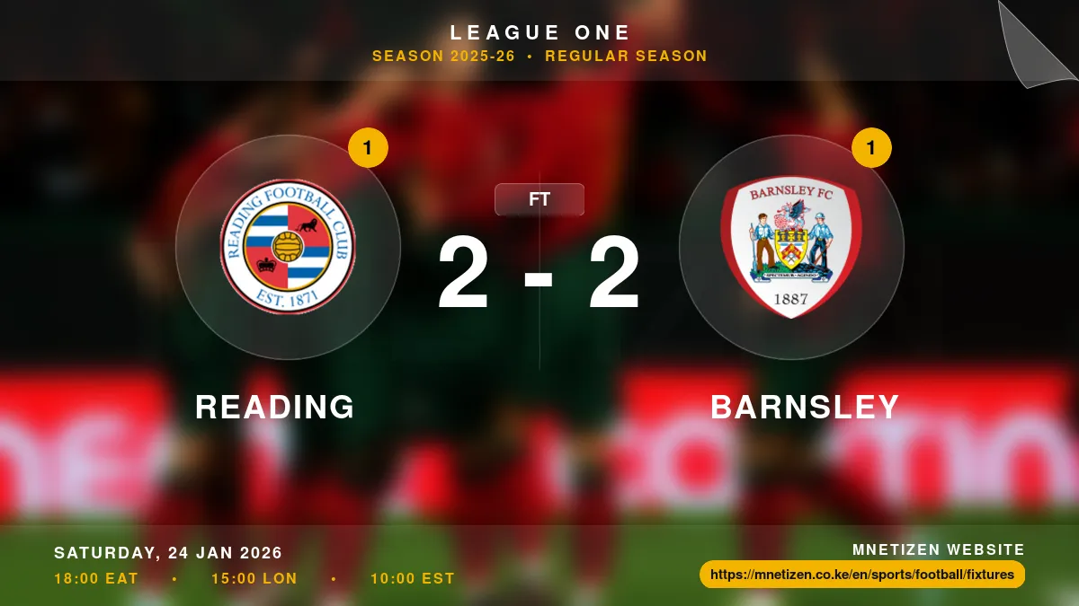 Reading vs Barnsley - League One 2025-26 Match Poster and Predictions