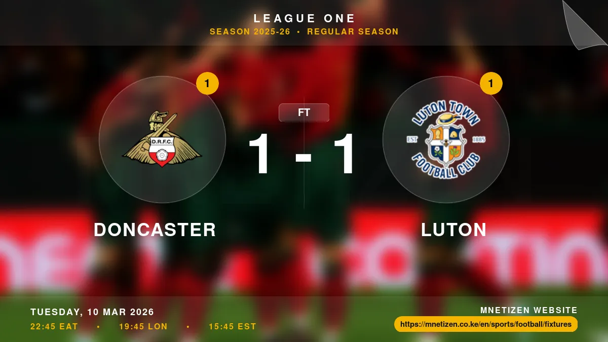 Doncaster vs Luton - League One 2025-26 Match Poster and Predictions