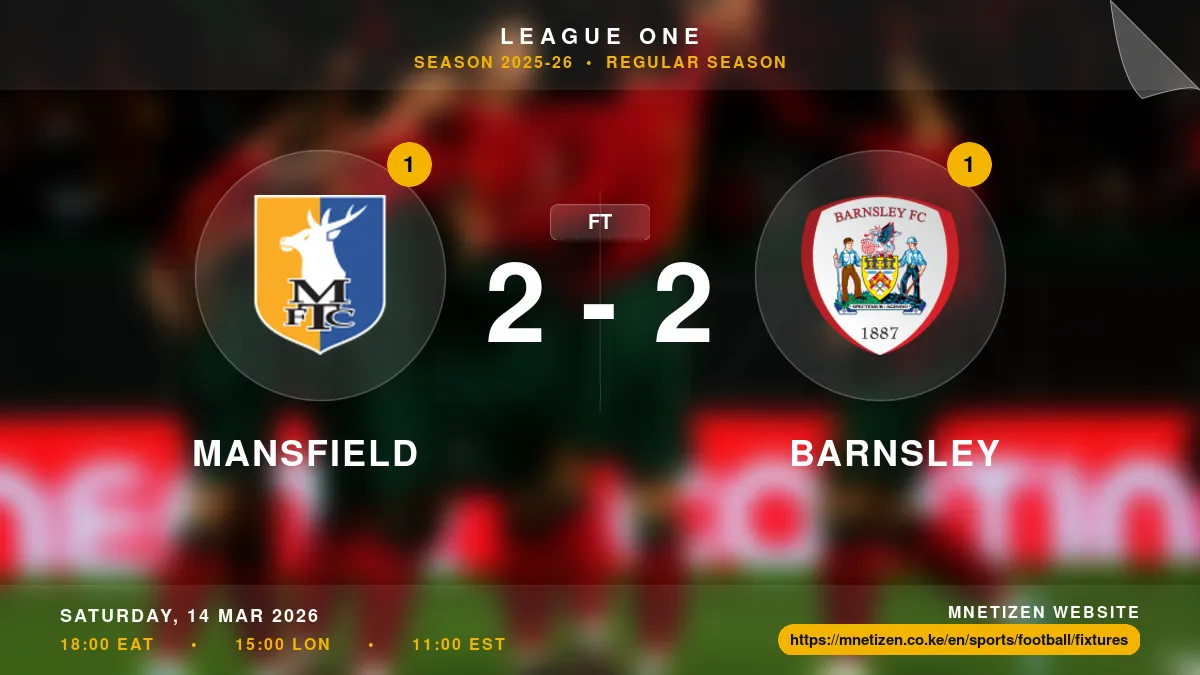 Mansfield vs Barnsley - League One 2025-26 Match Poster and Predictions