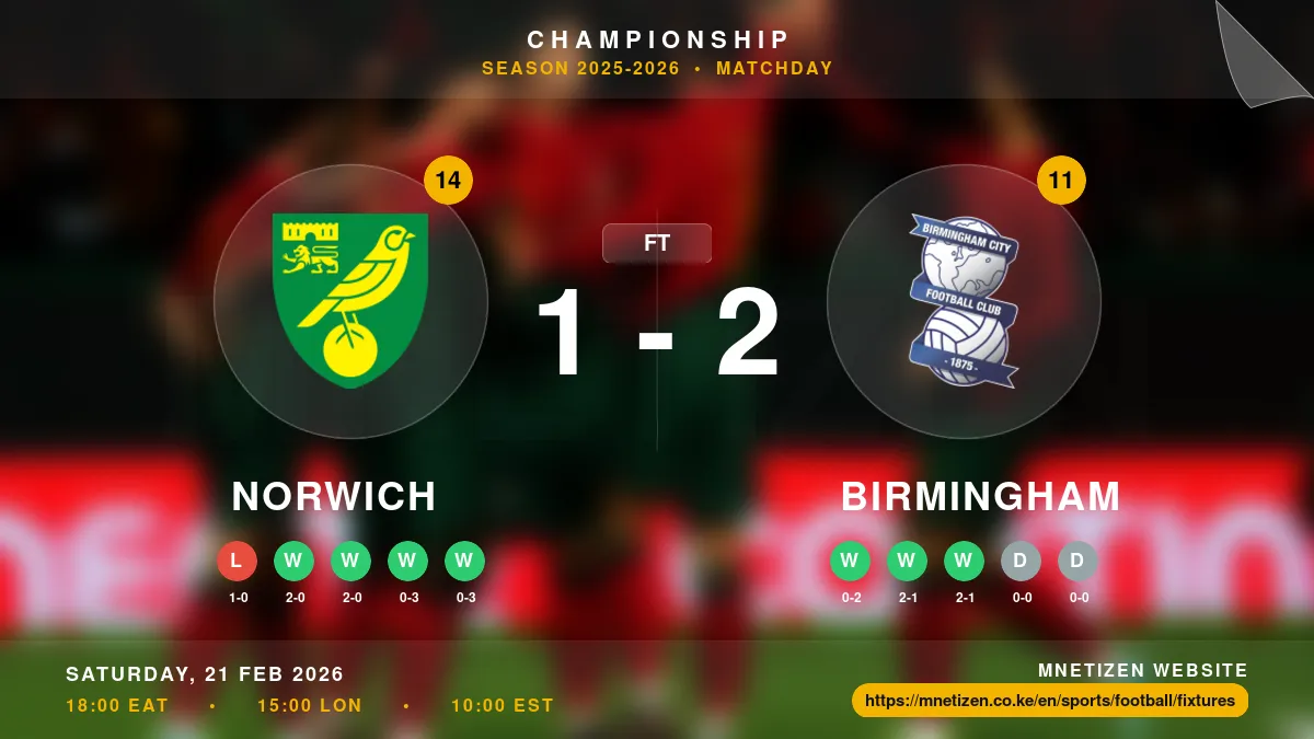 Norwich vs Birmingham Result