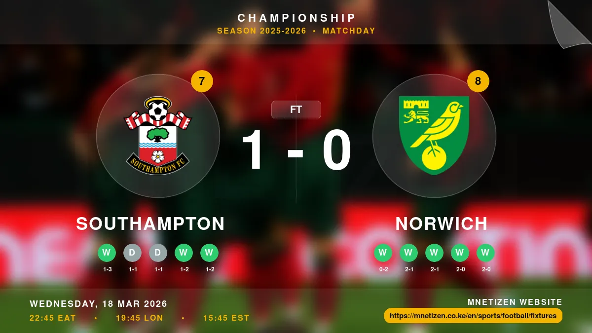 Southampton vs Norwich Result