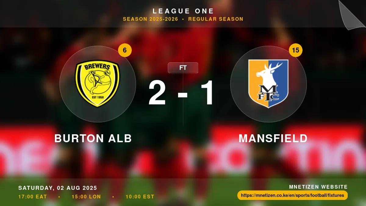 Burton Alb vs Mansfield Result