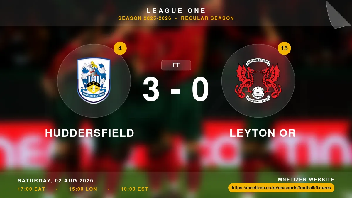 Huddersfield vs Leyton Or Result