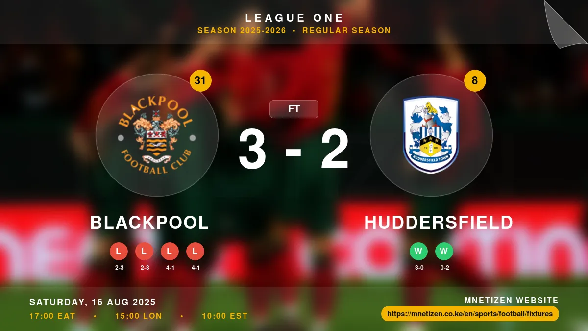 Blackpool vs Huddersfield Result
