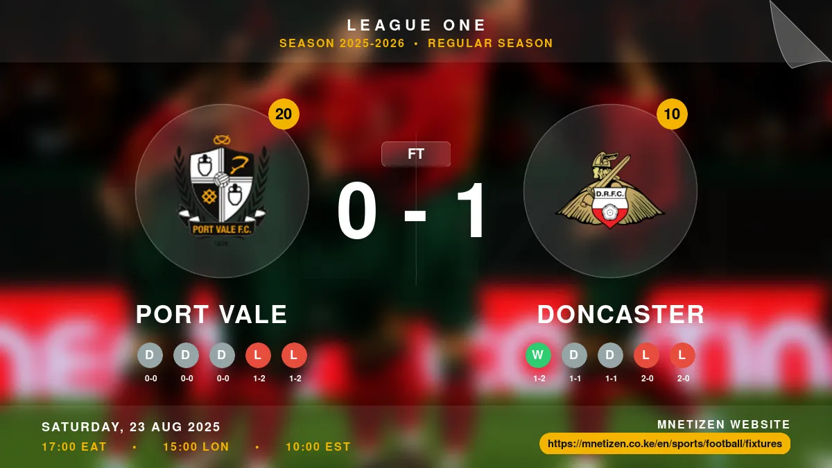 Port Vale vs Doncaster Result