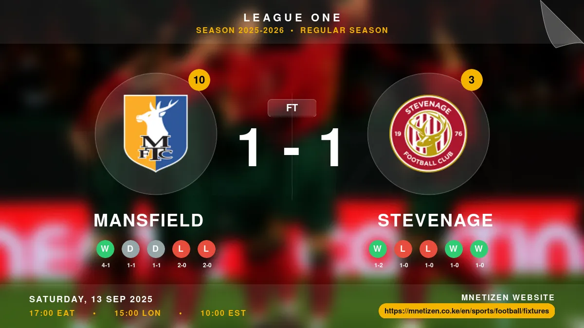 Mansfield vs Stevenage Result