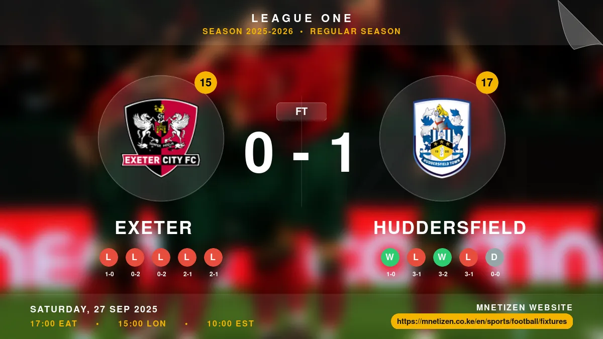 Exeter vs Huddersfield Result