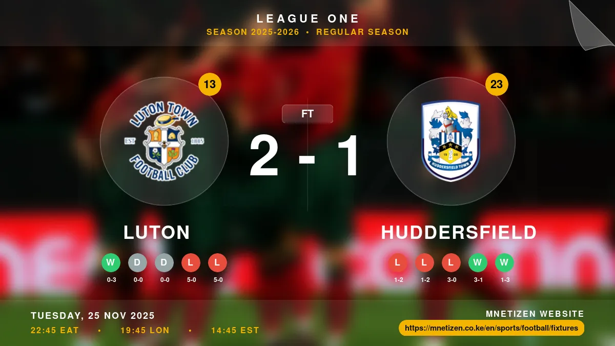 Luton vs Huddersfield Result