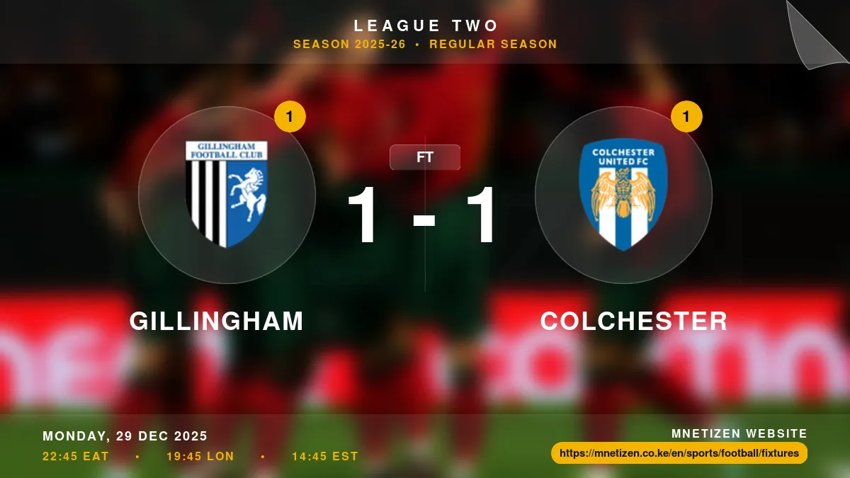 Gillingham vs Colchester - League Two 2025-26 Match Poster and Predictions