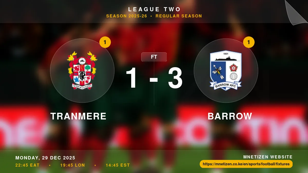 Tranmere vs Barrow - League Two 2025-26 Match Poster and Predictions