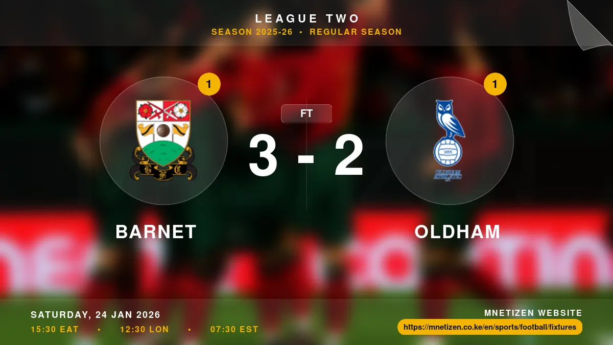 Barnet vs Oldham - League Two 2025-26 Match Poster and Predictions