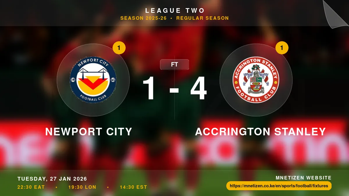Newport City vs Accrington Stanley - League Two 2025-26 Match Poster and Predictions