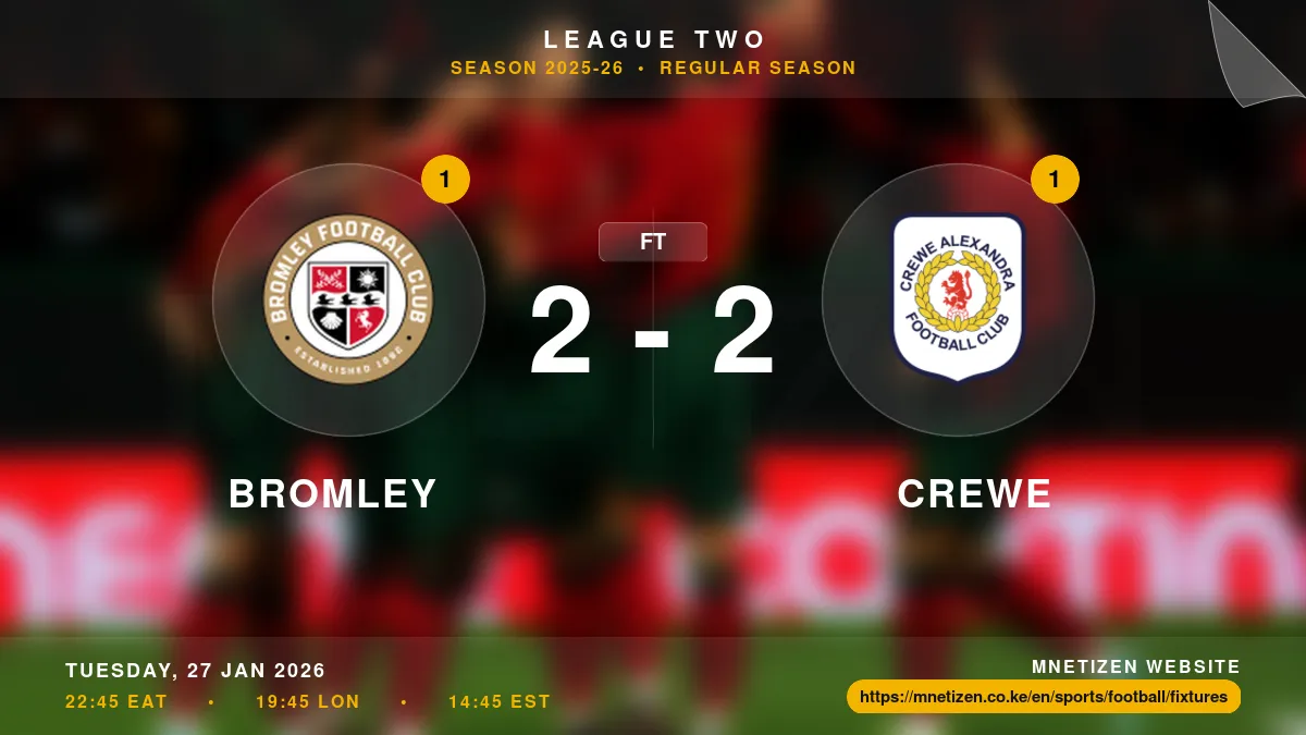 Bromley vs Crewe - League Two 2025-26 Match Poster and Predictions