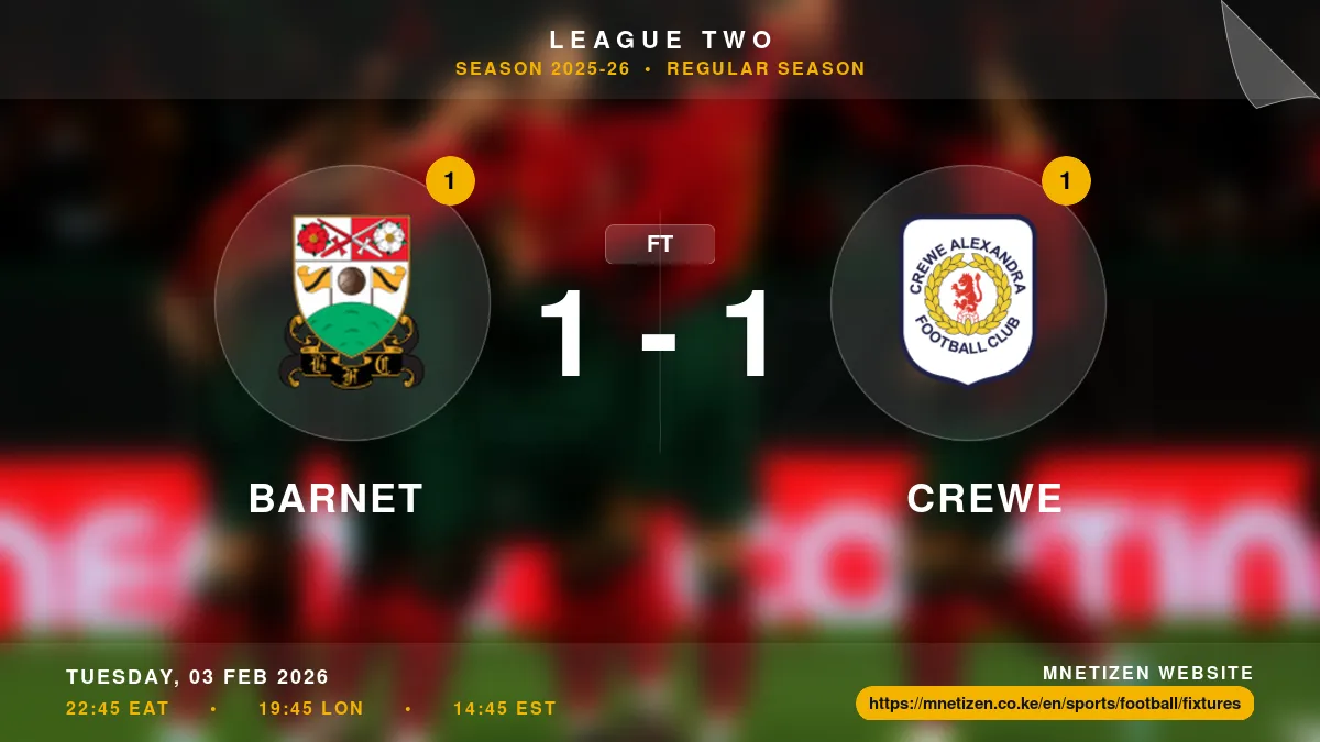 Barnet vs Crewe - League Two 2025-26 Match Poster and Predictions