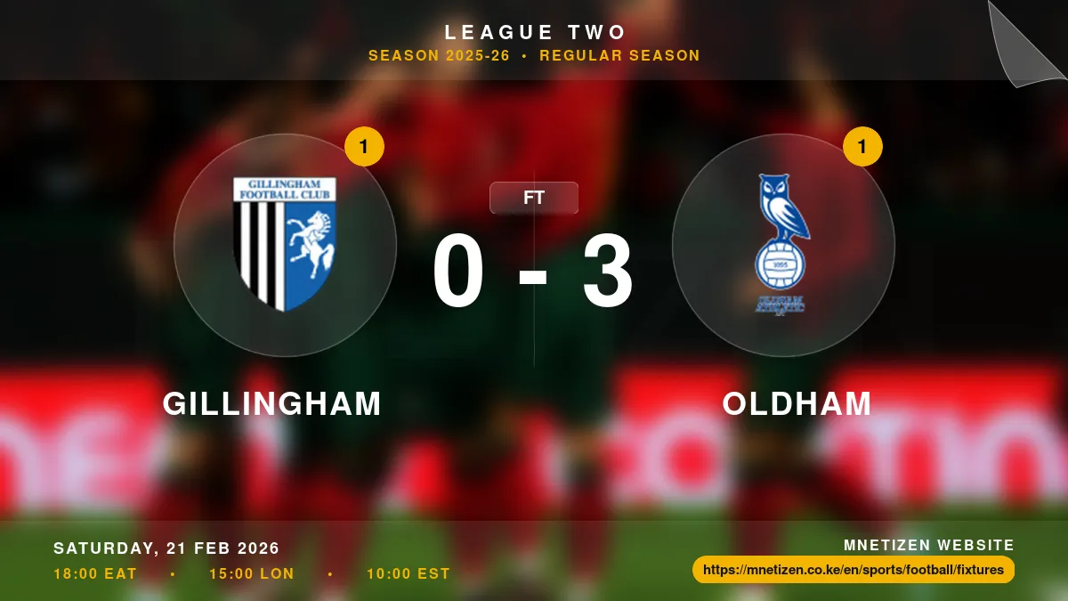 Gillingham vs Oldham - League Two 2025-26 Match Poster and Predictions