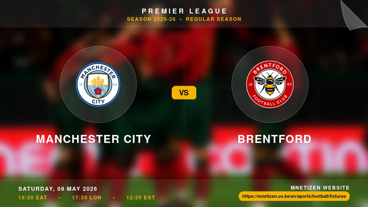 Manchester City vs Brentford - Premier League 2025-26 Match Poster and Predictions