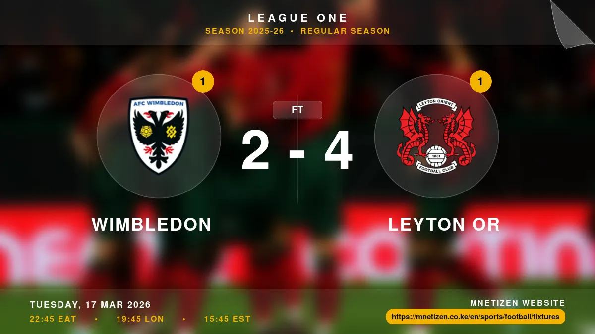 Wimbledon vs Leyton Or - League One 2025-26 Match Poster and Predictions